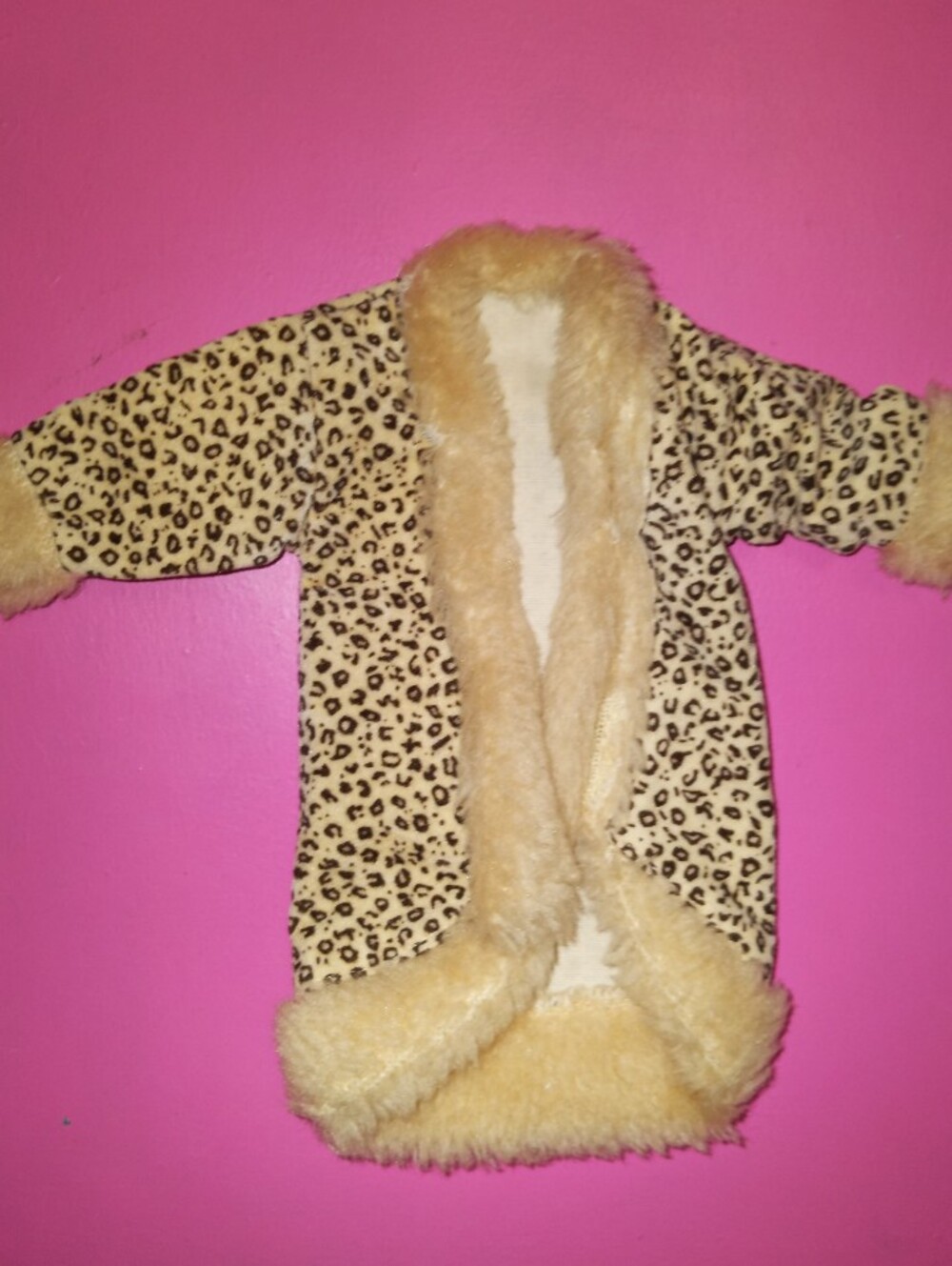 Barbie doll size fall coat animal print